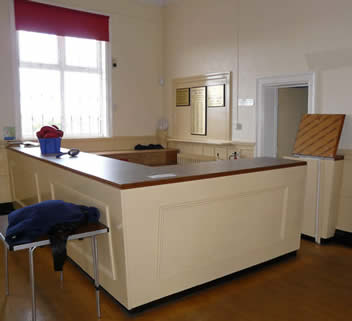 Reception desk in main hall